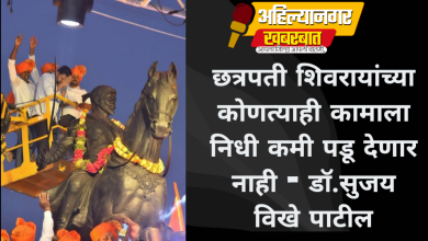 छत्रपती शिवरायांच्या कोणत्याही कामाला निधी कमी पडू देणार नाही – डॉ.सुजय विखे पाटील 