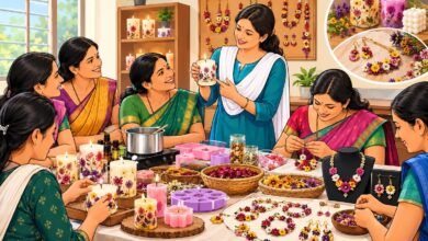 महिला बचत गटांना स्वयंरोजगाराची नवी संधी; बाभळेश्वर येथे सुगंधित मेणबत्ती व सुक्या फुलांपासून दागिने निर्मिती प्रशिक्षण